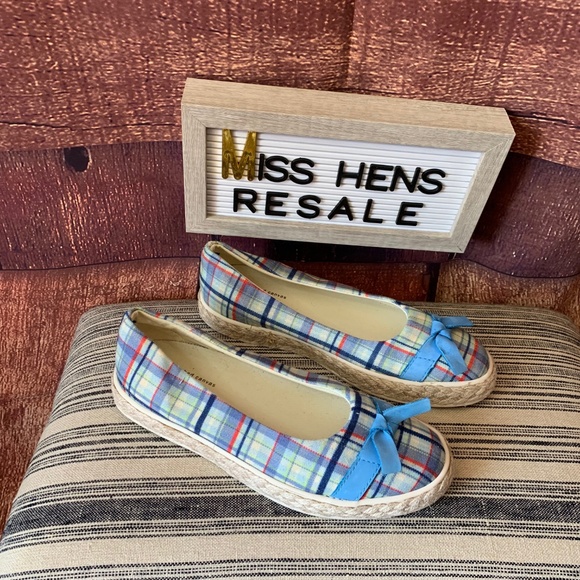 L.L. Bean Shoes - CMS⚫️ LL BEAN SUNWASHED CANVAS MADRAS PLAID SHOE